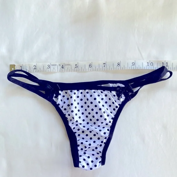 NWT Brazilian 🔥🔥Style Women Polka Dot Thong Black White Large - Picture 3 of 6